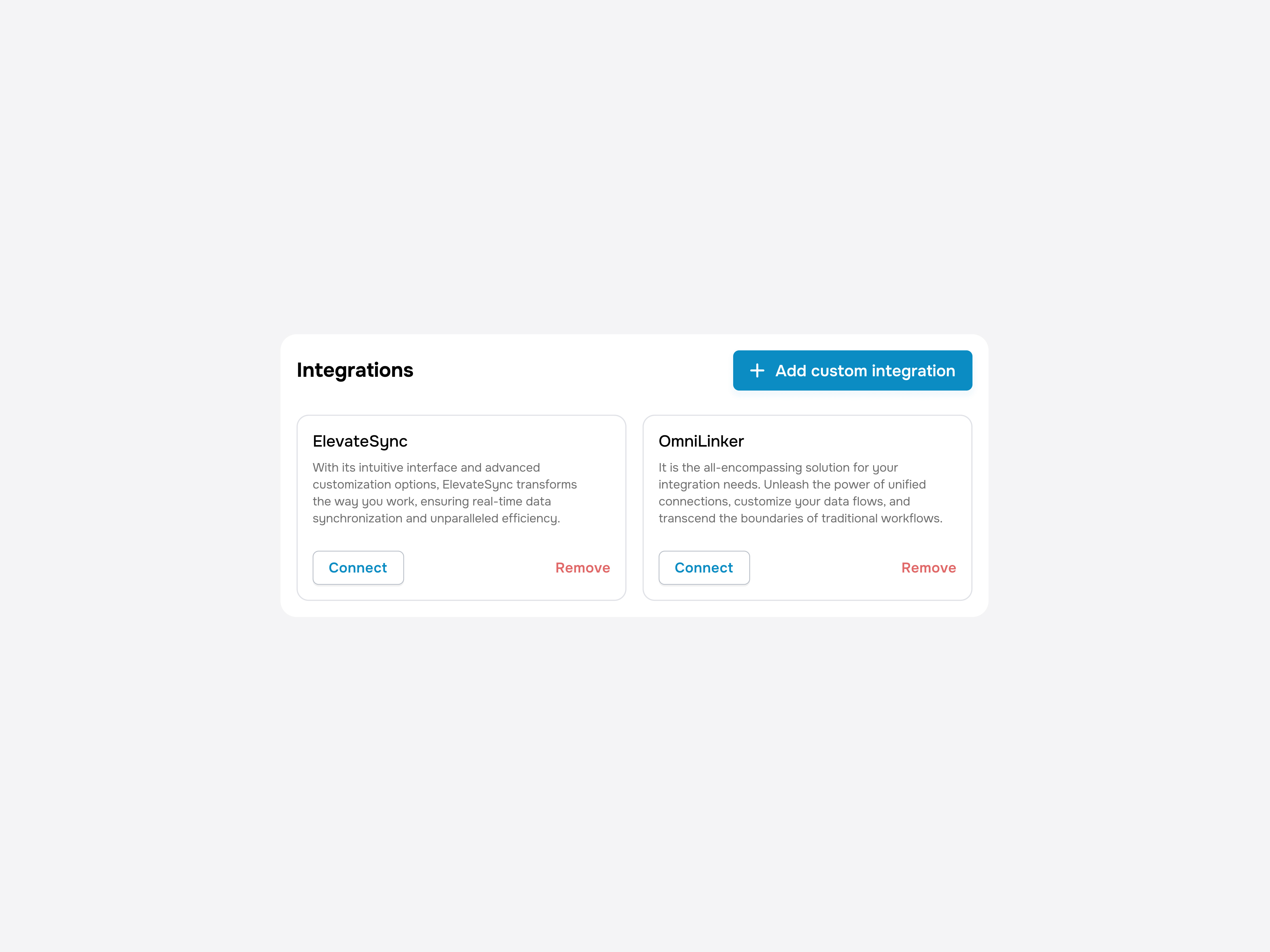 Add Custom Integration add custom integration auto layout daily ui design figma figma auto layout ui ui design