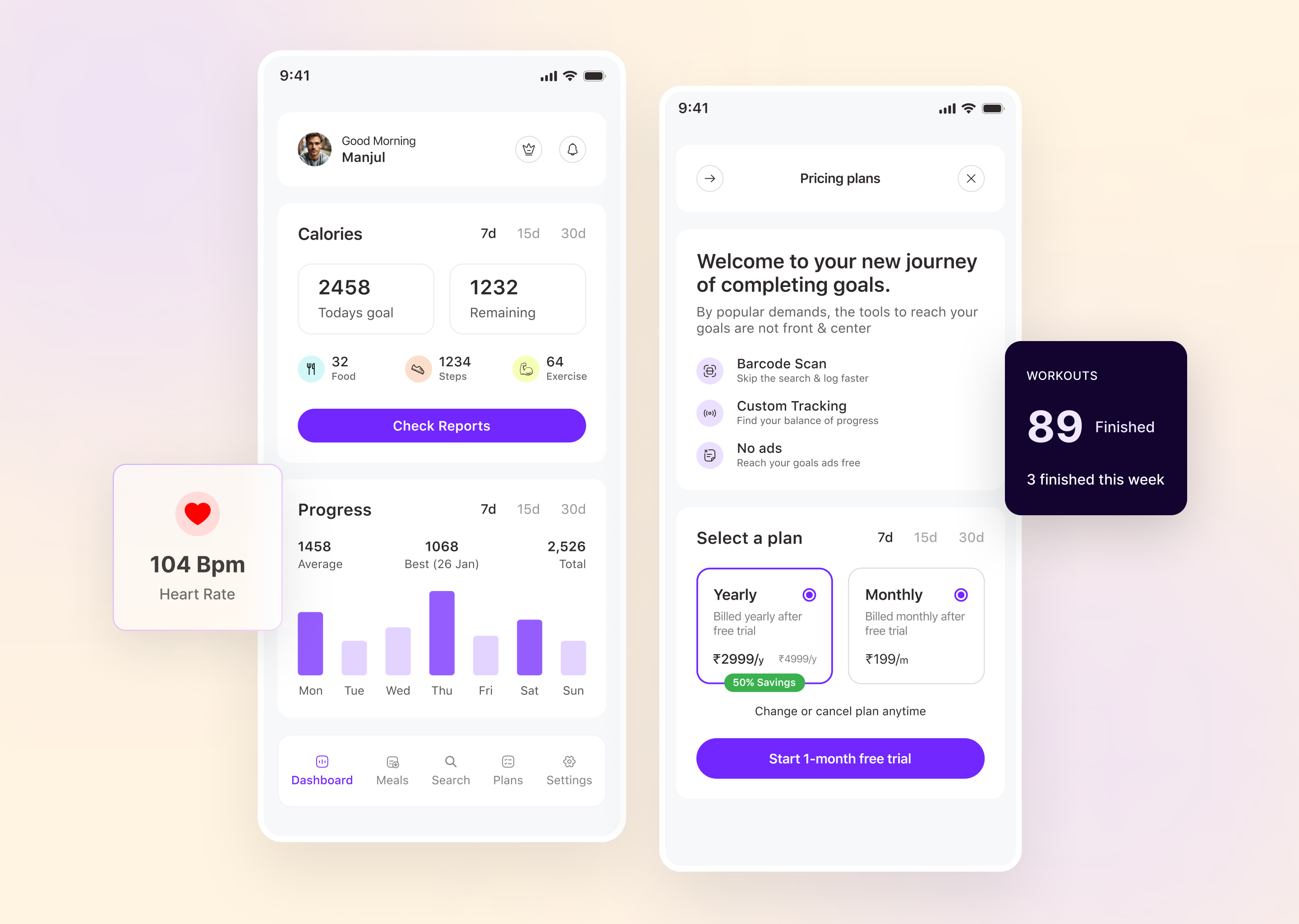 Fitness App Design app appdesign branding design figma fitness fitnessapp graphic design ui uiux ux wireframing