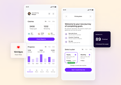 Fitness App Design app appdesign branding design figma fitness fitnessapp graphic design ui uiux ux wireframing