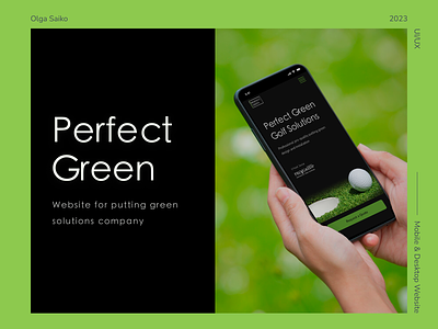 Putting Green company website | UI/UX branding golf green identity putting green responsive web ui uiux website design