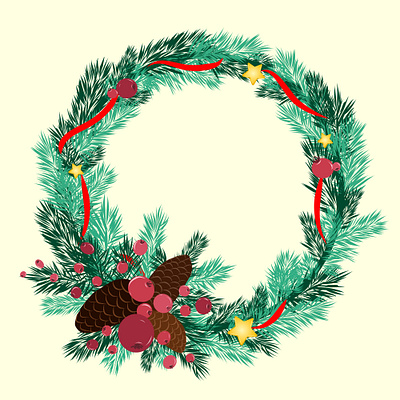 Vector set of Christmas wreaths adobe illustrator christmas digital art digital drawing drawing illustration vector wreaths