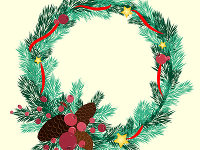 Vector set of Christmas wreaths adobe illustrator christmas digital art digital drawing drawing illustration vector wreaths