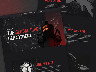 Social Platform website UI/UX dark theme fire global fire initiatives mobile web social social platform ui uiux web design