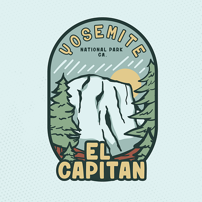 El Capitan, Yosemite National Park, CA. graphic design illustration patchdesign vector