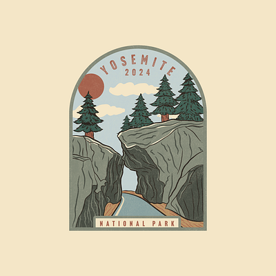 Yosemite National Park graphic design illustration patchdesign vectordesign