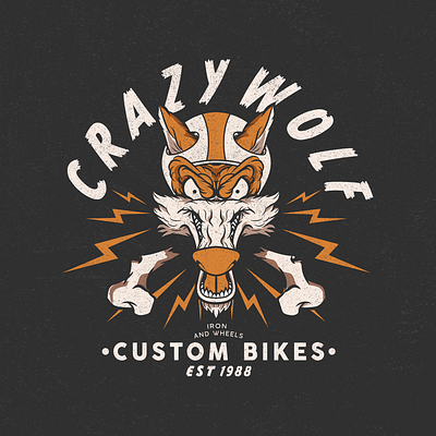Crazy Wolf T-shirt Design graphic design graphic tee illustration tshirt design