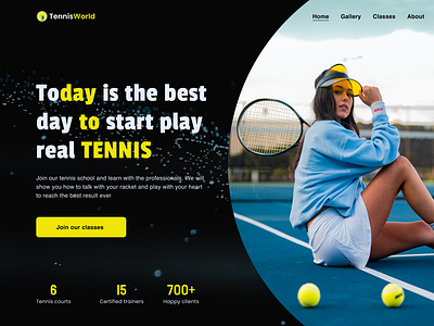 Tennis school Landing page figma landing landing page sport event landing page tennis school landing ui ux design web design