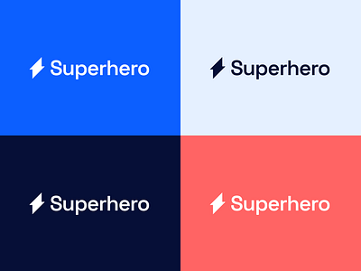 Superhero Logo Redesign brand identity financial technology fintech graphic design lightening lightening bolt logo logotype superhero superhero logo tech visual identity