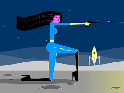 Space Girl! illustraion illustration illustration art illustration digital illustrations minimalist planet seattle space spacegirl superhero