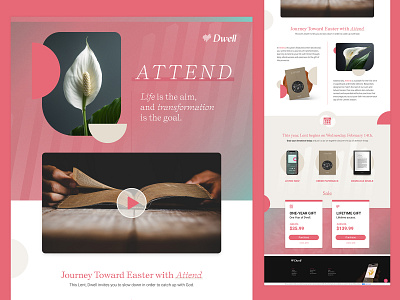 Dwell App Landing Page for Attend Launch attend design dwell dwell app email figma landing page lent ui web website