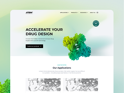 Landing page for biotech company biotech branding commerce design drug design figma lab landing page molecule science ui user interface