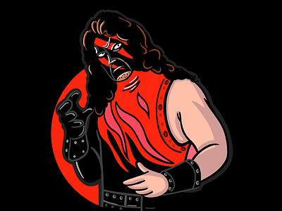 The big red machine 90s attitude big red machine cartoon character character design design entertainment graphic design illustration kane man mask muscle sport strong vector wrestler wrestling wwe