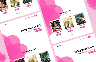 event-in | Event Organizer Web Design branding event flower pink sakura ui