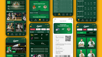 Sports app design (baseball) app interface baseball baseball team branding graphic design mobile app design sport sport game sport news sports statistics team ticket ui ux video