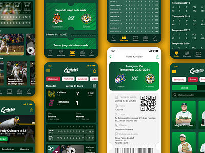 Sports app design (baseball) app interface baseball baseball team branding graphic design mobile app design sport sport game sport news sports statistics team ticket ui ux video