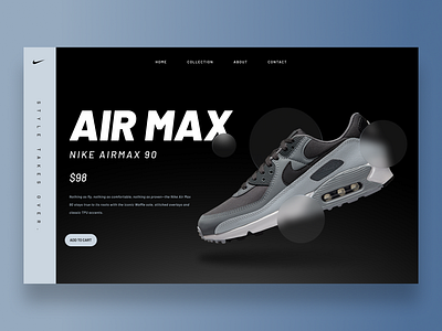 NIKE AIRMAX Shoe booking landing page nike user interface ux designing