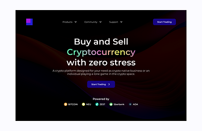 Cryptocurrency exchange platform landing page cryptocurrency ui design design landing page design landing page ui ui uiux ux website