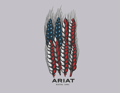 Wheat Flag americana farm flag graphic design illustration tee shirt wheat