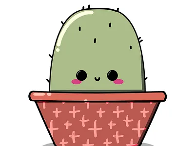 Kawaii cactus illustration cute design graphic design illustration kawaii logo procreate