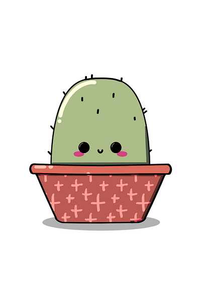 Kawaii cactus illustration cute design graphic design illustration kawaii logo procreate