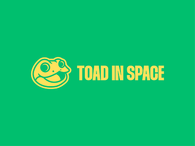 Toad in Space Logo Concept animal brand branding cartoon design graphic graphic design green icon identity illustrated illustration logo symbol toad vector visual visual identity yellow