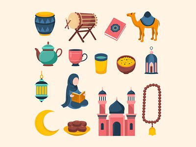 Ramadan Illustration Elements design illustration ramadan