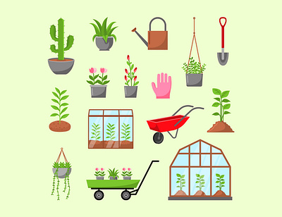 Greenhouse Illustration Elements design greenhouse illustration