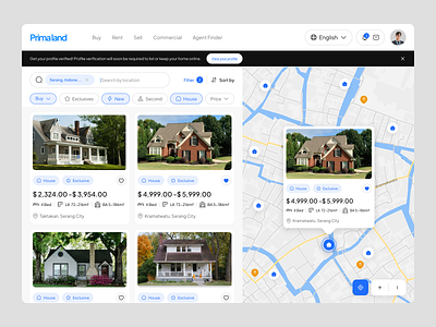 Primaland - Real Estate Dashboard clean dashboard find house home house minimalist realestate ui ux