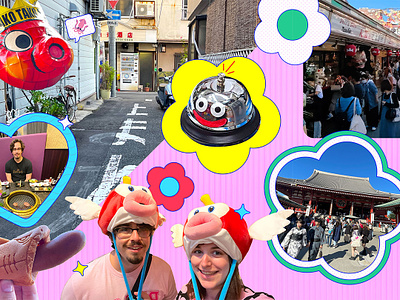 🍡 Japan Photo Dump 🎏 90s collage colorful cute design flat graphic graphic design illustration japan kawaii layout layout design print layout scrapbooking travel travel journal trip to japan vector y2k