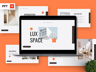 Luxspace - Interior Design Powerpoint Templates architecture estate infographic portfolio powerpoint presentation template