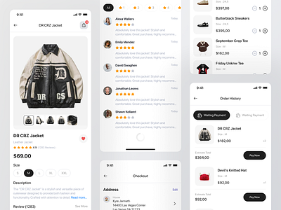 Maniro - Online shop Mobile UI Kit [Product Detail] app blue checkout detail ecommerce home mobile mobile app online shop online sore product product page product review store ui design