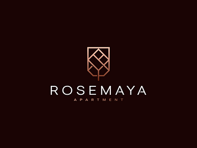 Rosemaya Apartment apartment branding design graphic design home hotels icon interior logo luxury minimalist rose symbol vector