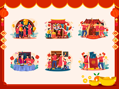 Lunar New Year - Year of the Dragon branding celebration chinese new year design design asset festive free asset graphic design iconscout illustration lunar new year