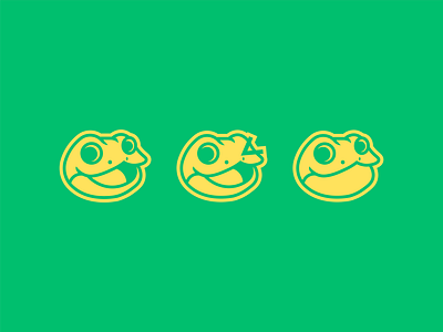 Toad in Space Logo Variants 2d animal art artist brand branding design graphic graphic design green icon identity logo logo design logo variant symbol toad variant visual yellow