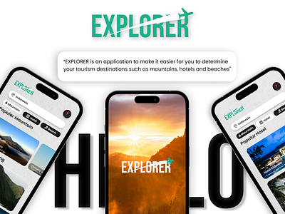 "EXPLORER" UI APP Travel Design app beach design explorer figma hotel idn boarding school mountain student traveler traveling ui ui app