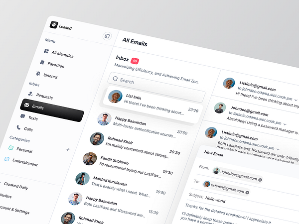 Inbox messages by Rohmad Khoirudin for Odama on Dribbble