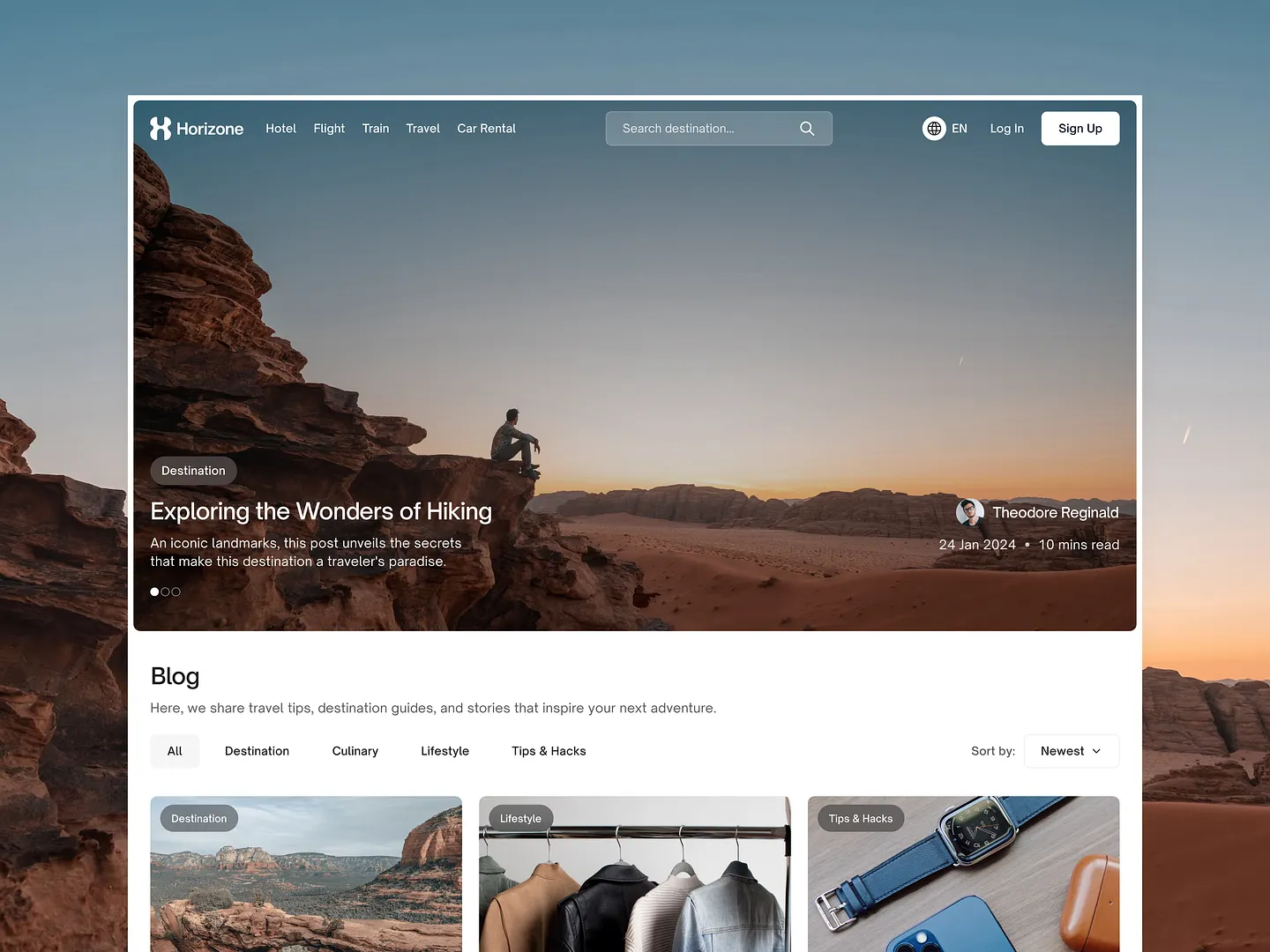 Engaging Lifestyle Blog Website Design for Travel Enthusiasts