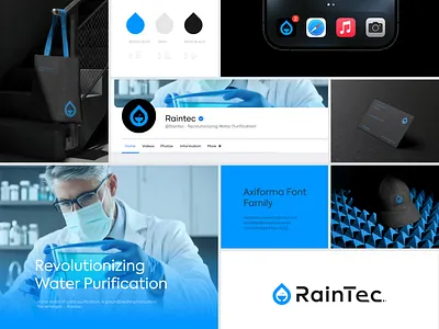 Raintec Branding brand guidelines brand identity branding chemical drop health logo logo design raintec visual identity water water filter
