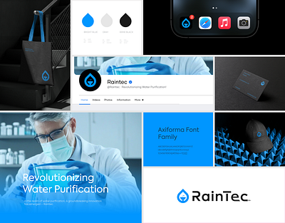 Raintec Branding brand guidelines brand identity branding chemical drop health logo logo design raintec visual identity water water filter