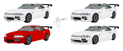 Nissan Skyline R33 GTS25-t Variants adobe design illustration illustrator mockup photoshop vector