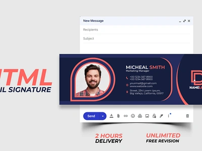 Clickable HTML email signature design ads ads design canva canva ads design canva design clickable email signature design email signature graphic graphic design html email signature illustration ui
