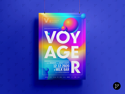VOYAGER - Nebulous Synthword poster band work design graphic design illustration music poster promotional graphics synthwave