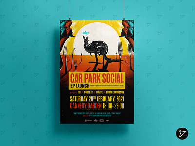 CAR PARK SOCIAL - EP launch poster band work branding design graphic design illustration music poster promotional graphics