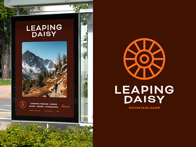 Leaping Daisy Brand Application & Design ads billboards brand application branding camping design graphic design illustration logo logo design mountains outdoors visual identity wilderness