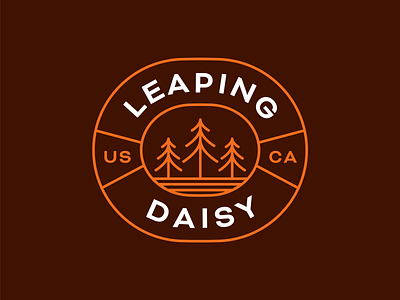 Leaping Daisy Badge Design badge badge design branding camping design fun graphic design illustration logo mountain outdoor trees wilderness