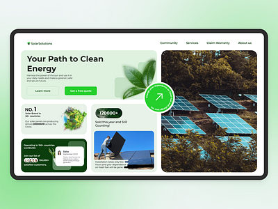 Solarsolutions- Bento Hero section bento design eco eco friendly figma green hero herosection landing page power solar ui ux web website