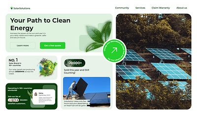 Solarsolutions- Bento Hero section bento design eco eco friendly figma green hero herosection landing page power solar ui ux web website