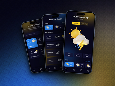 3D Weather Mobile UI 3d weather 3d weather app 3d weather mobile ui ui uiux unique weather mobile weather weather app weather mobile weather ui