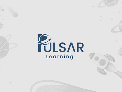 Pulsar Learning Logo Design branding creative logo custom logo graphic design learning letter logo rocket space