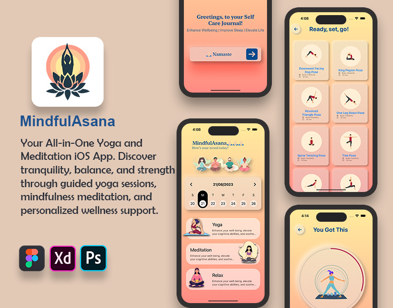 MindfulAsana ios app | yoga asana ios app ios ios app ios development jbcodeapp meditation meditation app mindfulasana new yoga app portfolio yoga yoga app